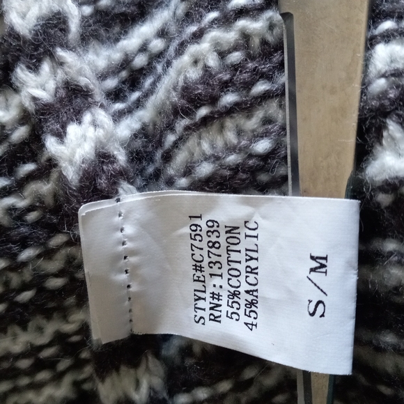 Debut Woven Knit Dark Grey & White Open Style, Size S/M - Picture 6 of 6